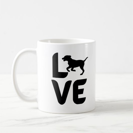 Liebe mit laufendem Hund Kaffeetasse (Links)