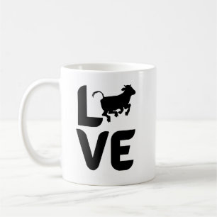 Liebe-mit-laufender-Kuh-Tasse – Süße Kuh-Liebhaber Kaffeetasse