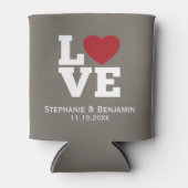Liebe mit leuchtend rotem Herzen Personalisiert Ho Dosenkühler (Vorderseite)