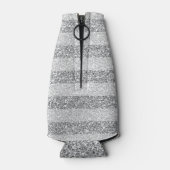 Liebe mit leuchtendem Regenbogenherz Silberner Gli Flaschenkühler (Rückseite)