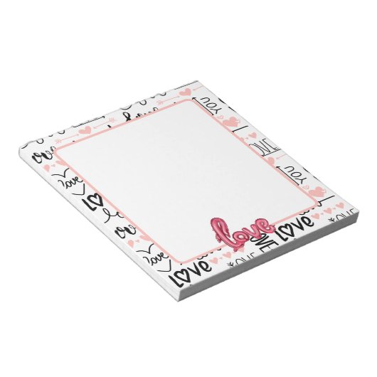 Liebe mit Liebe Ballon a3 Notizblock (angewinkelt)