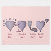 Liebe mit lila und schwarzen Herzen romantisch Fleecedecke (Vorderseite (Horizontal))