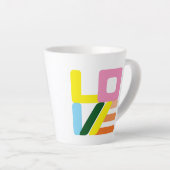 Liebe mit mehrfarbiger LIEBE Latte Tasse (Rechte Ecke)