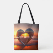Liebe mit mittlerem Papierkorb Versage niemals ben Tasche (Rückseite)
