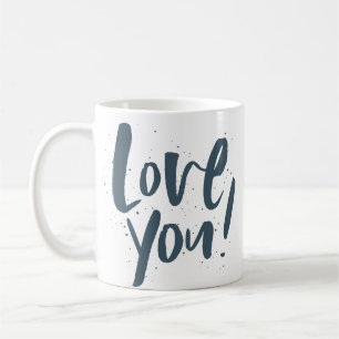 Liebe mit modernem Schieferblau Kaffeetasse