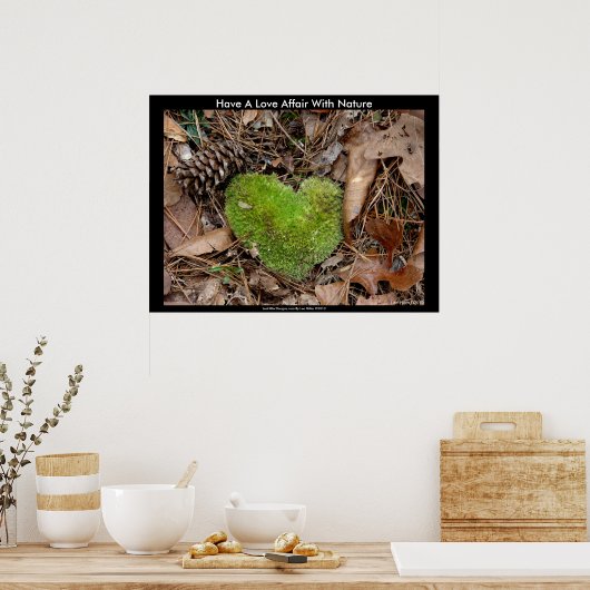 Liebe mit Nature Moss Heart Poster (Küche)