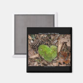 Liebe mit Nature Moss Herzgeschenken Magnet (Vorderseite/Rückseite)
