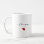Liebe mit niedlichem rotem Herzen Kaffeetasse (Links)