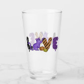 Liebe mit Niedlicher Katze zu Halloween Glas (Vorderseite)