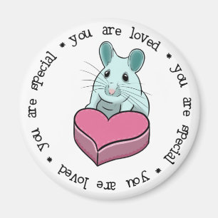 Liebe mit niedlicher Maus mit Schokolade Magnet