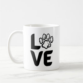Liebe mit Paw-Aufdruck - Hund, Katze, Tier Kaffeetasse