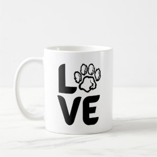 Liebe mit Paw-Aufdruck - Hund, Katze, Tier Kaffeetasse