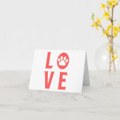 Liebe mit Paw Print (Katzen, Hunde, Haustiere) BLA Karte (Gelbe Blume)