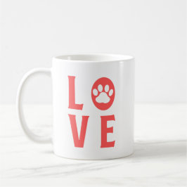 Liebe mit Paw Print (Katzen, Hunde, Haustiere) in  Kaffeetasse