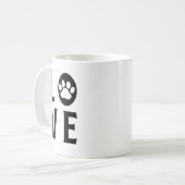 Liebe mit Paw Print (Katzen, Hunde, Haustiere) Kaffeetasse (Vorderseite Links)