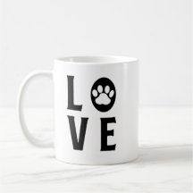 Liebe mit Paw Print (Katzen, Hunde, Haustiere)