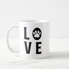 Liebe mit Paw Print (Katzen, Hunde, Haustiere) Kaffeetasse