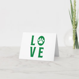 Liebe mit Paw Print (Katzen, Hunde, Haustiere) PER Karte