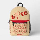 Liebe mit Personalisiertem Herzen Bedruckter Rucksack (Vorderseite)