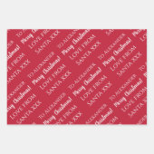 Liebe mit personalisiertem Namen aus santa rot Geschenkpapier Set (Vorderseite)
