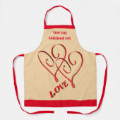 Liebe mit Personalisiertem Roten Herz Schürze (Vorderseite)