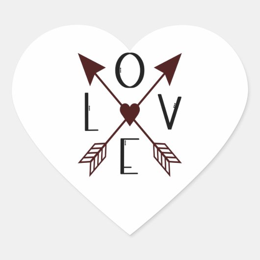 Liebe mit Pfeilen Herz Aufkleber (Vorderseite)