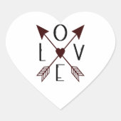 Liebe mit Pfeilheftaufkleber Herz-Aufkleber (Vorderseite)