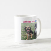 LIEBE mit Pfoten und Foto- und Haustiernamen Kaffeetasse (VorderseiteRechts)