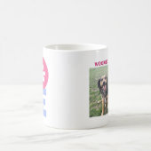 LIEBE mit Pfoten und Foto- und Haustiernamen Kaffeetasse (Mittel)