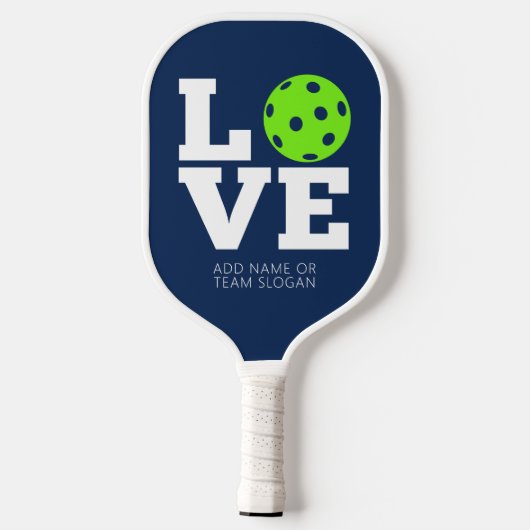 LIEBE mit Pickball für das O - kann grün bearbeite Pickleball Schläger (Rückseite)