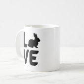 Liebe mit Rabbit Black Design Kaffeetasse (Vorderseite Links)