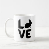 Liebe mit Rabbit Black Design Kaffeetasse (Links)