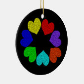 Liebe mit Regenbogen, Blumen Keramikornament (Rechts)
