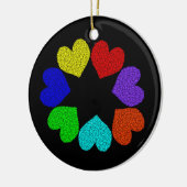 Liebe mit Regenbogen, Blumen Keramikornament (Links)