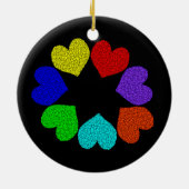 Liebe mit Regenbogen, Blumen Keramikornament (Hinten)
