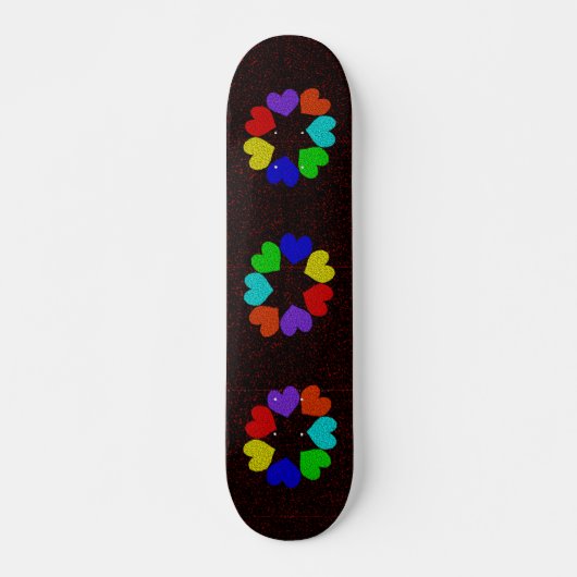Liebe mit Regenbogen-Blumenblättern Skateboard (Vorne)