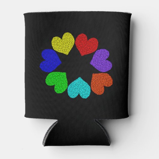 Liebe mit Regenbogen-Blumenmuster Dosenkühler (Vorderseite)