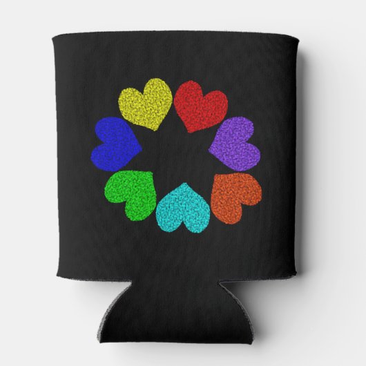 Liebe mit Regenbogen-Blumenmuster Dosenkühler (Rückseite)