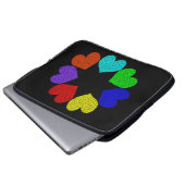 Liebe mit Regenbogen-Blumenmuster Laptopschutzhülle (Vorne Knopf)