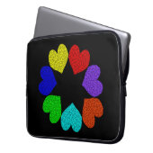 Liebe mit Regenbogen-Blumenmuster Laptopschutzhülle (Vorderseite Links)
