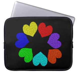 Liebe mit Regenbogen-Blumenmuster Laptopschutzhülle