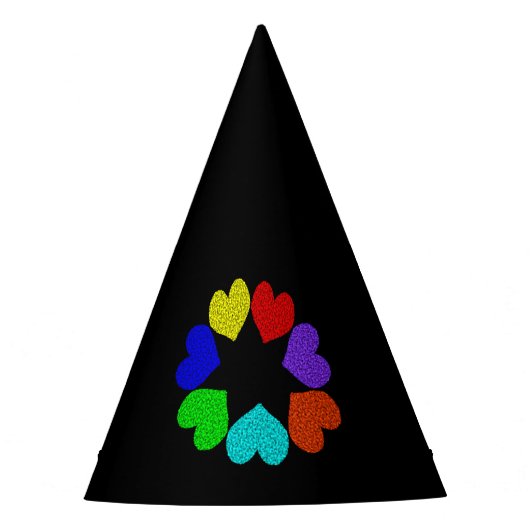 Liebe mit Regenbogen-Blumenmuster Party Partyhütchen (Vorderseite)