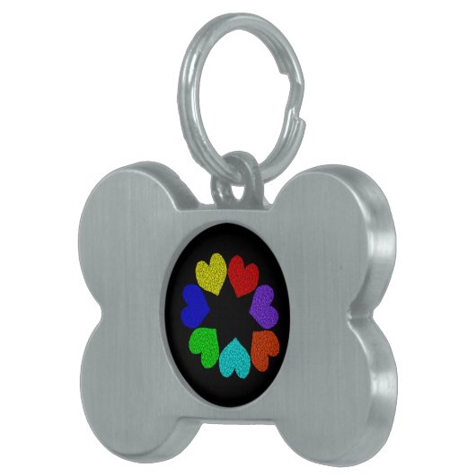 Liebe mit Regenbogen-Blumenmuster Tiermarke (Vorderseite rechts)