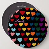 Liebe mit Regenbogen der Herzen Button (Vorne & Hinten)