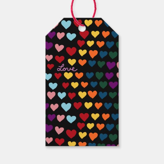 Liebe mit Regenbogen der Herzen Geschenkanhänger (Vorderseite)
