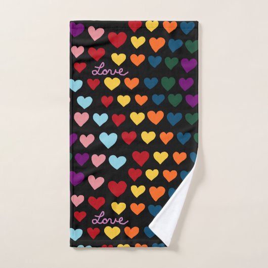 Liebe mit Regenbogen der Herzen Handtuch (Handtuch)