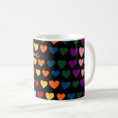 Liebe mit Regenbogen der Herzen Kaffeetasse (VorderseiteRechts)