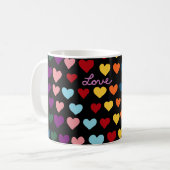 Liebe mit Regenbogen der Herzen Kaffeetasse (Vorderseite Links)