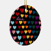 Liebe mit Regenbogen der Herzen Keramik Ornament (Rechts)
