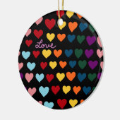 Liebe mit Regenbogen der Herzen Keramik Ornament (Links)